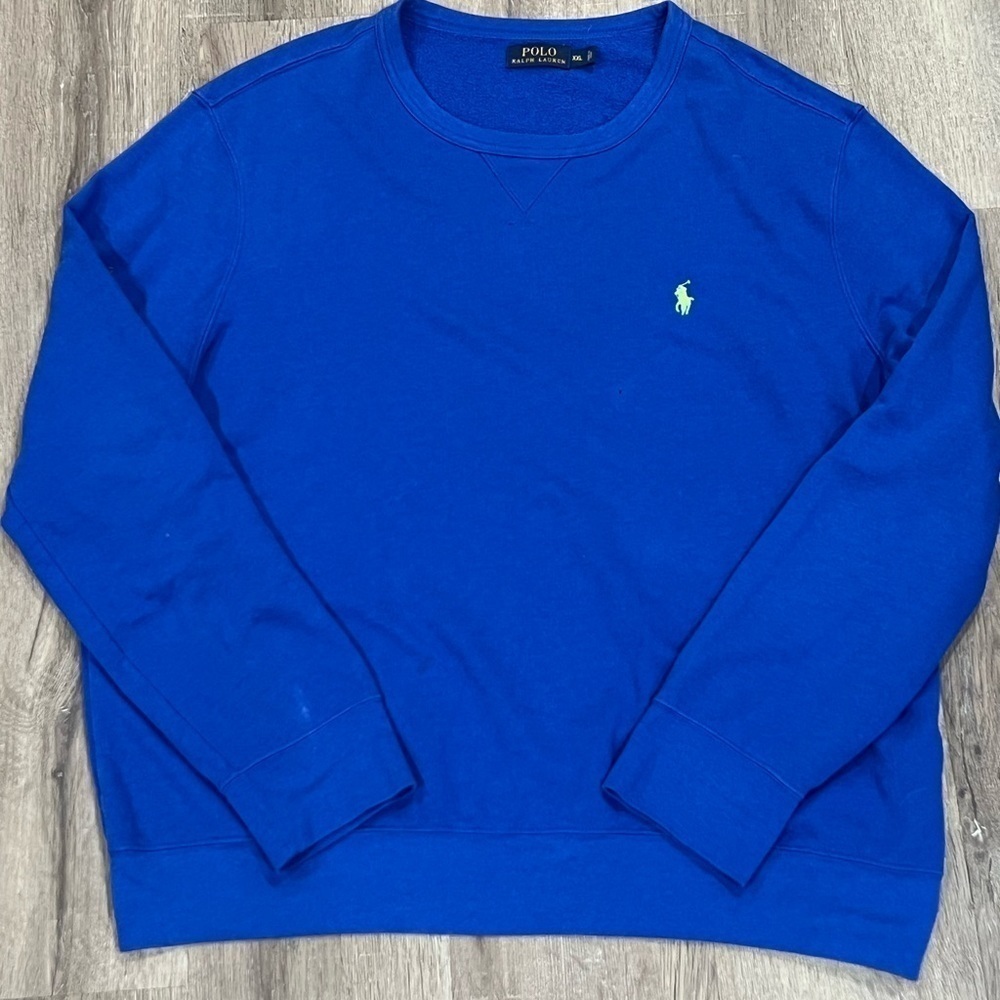 XXL Polo Ralph Lauren Navy Crewneck Polo Horse Logo Sweater -Small Defect-